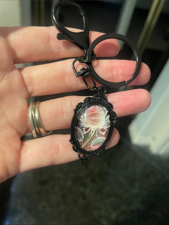 Hand Crafted Other - Pink Rose and Cameo Bag Charm/Key chain